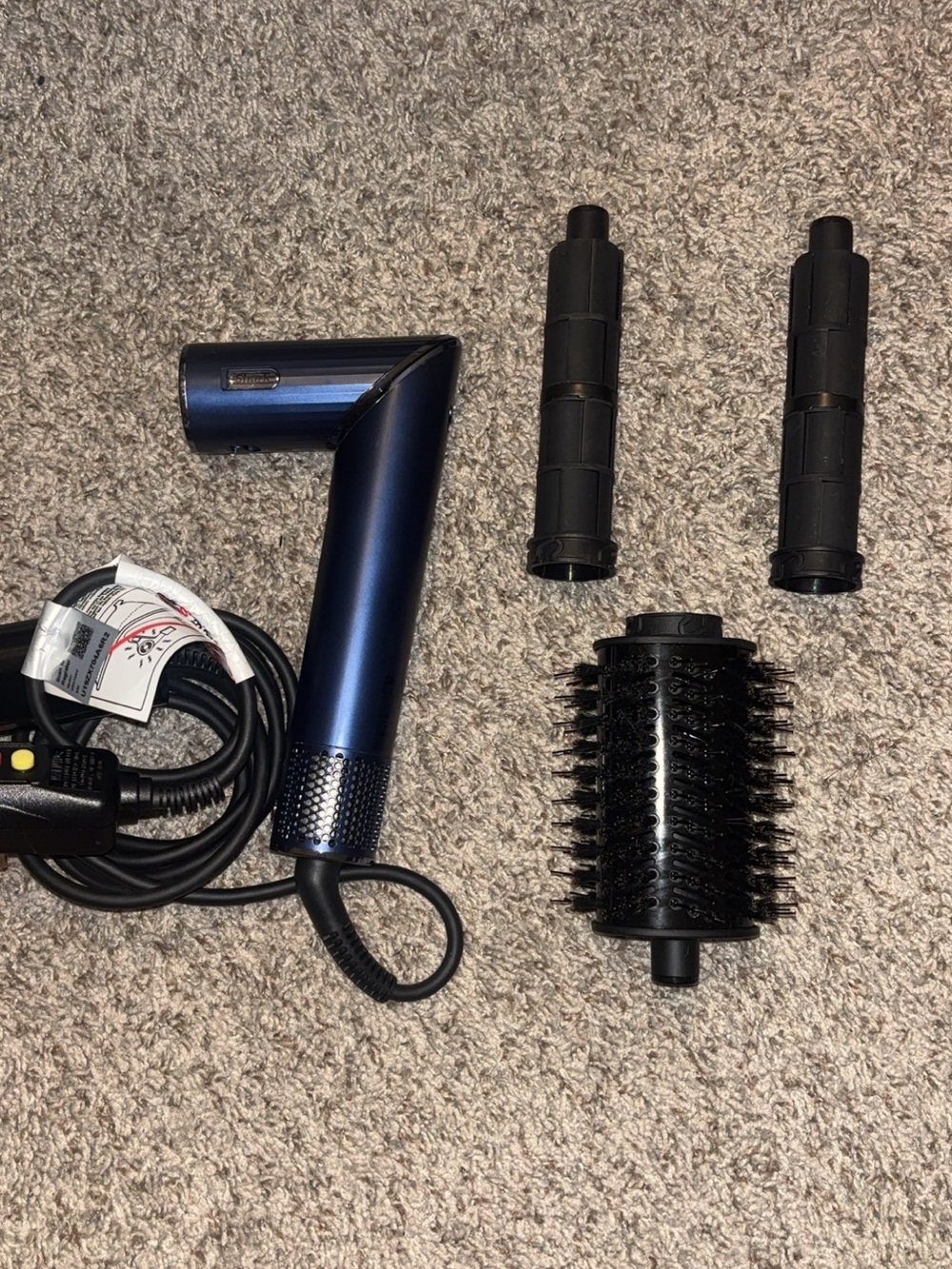 Shark Blue Hair Styling Hot Air Brush with 2 Barrel Attachments